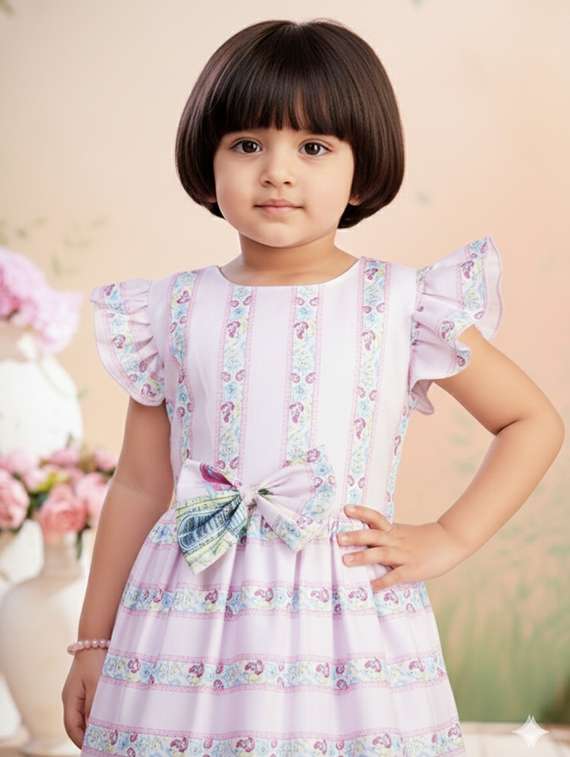kids printed round neck dress - 22280205 -  Standard Image - 1