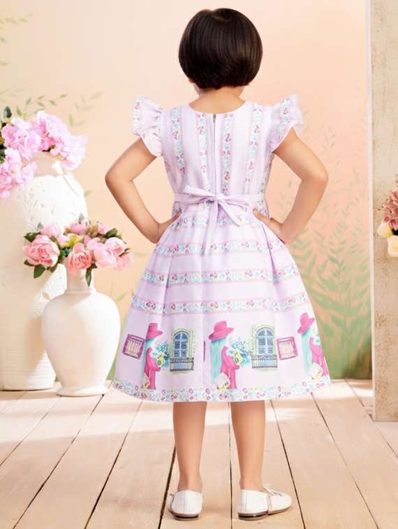 kids printed round neck dress - 22280205 -  Standard Image - 4