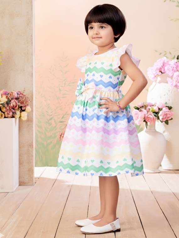 kids printed round neck dress - 22280207 -  Standard Image - 1