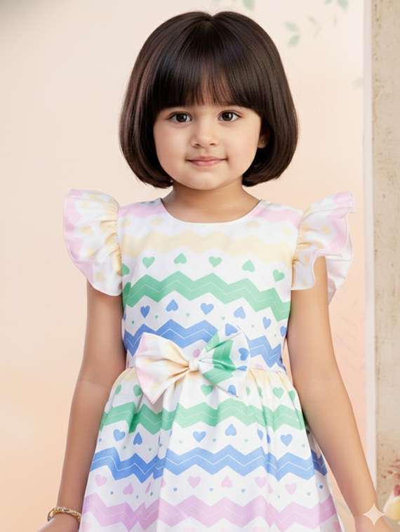kids printed round neck dress - 22280207 -  Standard Image - 4