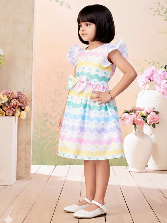 kids printed round neck dress - 22280209 -  Standard Image - 1