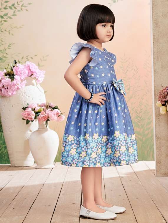kids floral printed round neck dress - 22280210 -  Standard Image - 1