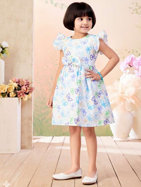 kids printed round neck dress - 22280211 -  Standard Image - 1