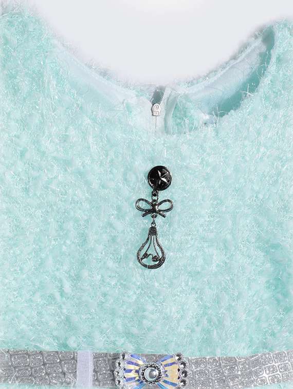 girls self designed round neck fit & flare dress - 22280214 -  Standard Image - 4