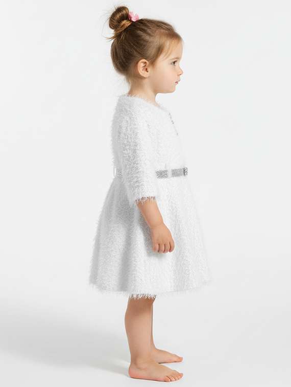 girls self designed round neck fit & flare dress - 22280216 -  Standard Image - 1