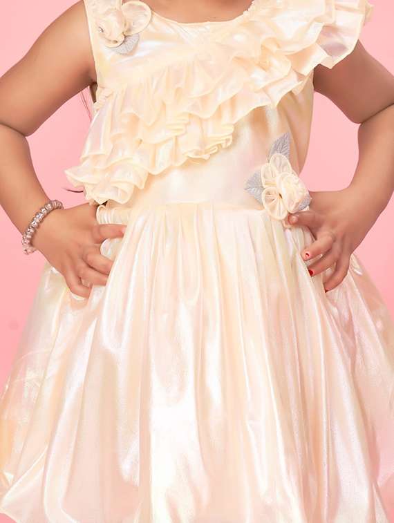 girls solid sleeveless fit & flare dress - 22280234 -  Standard Image - 4