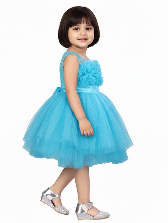 kids solid round neck dress - 22280237 -  Standard Image - 1