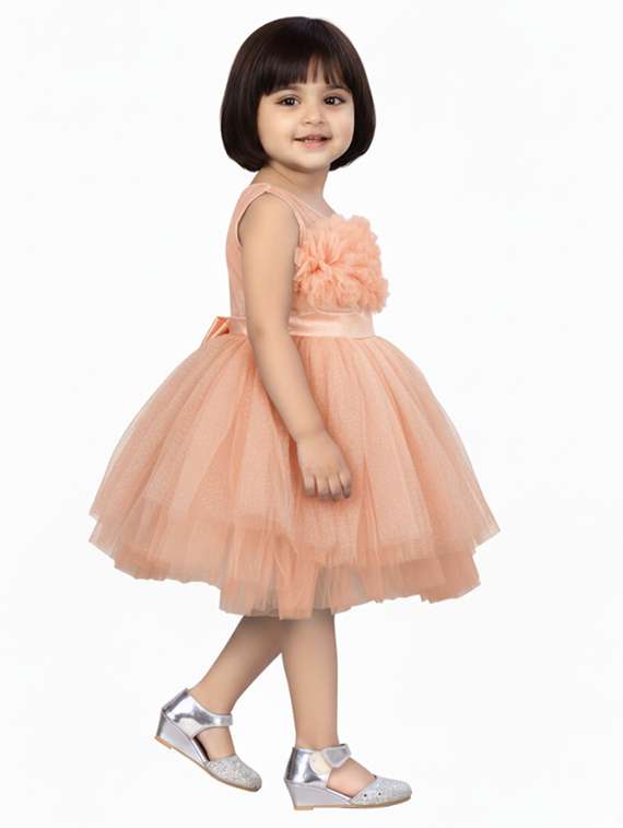 kids solid round neck dress - 22280239 -  Standard Image - 1