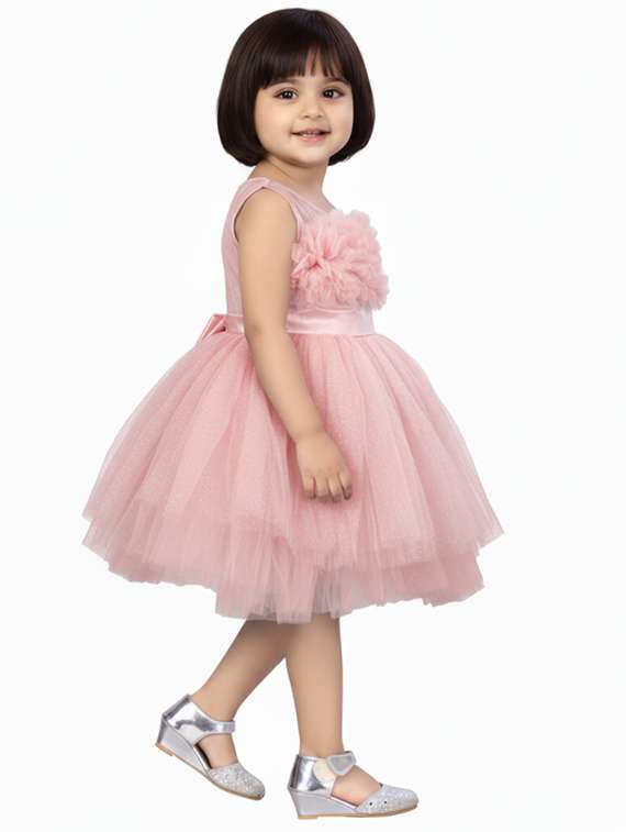 kids solid round neck dress - 22280240 -  Standard Image - 1