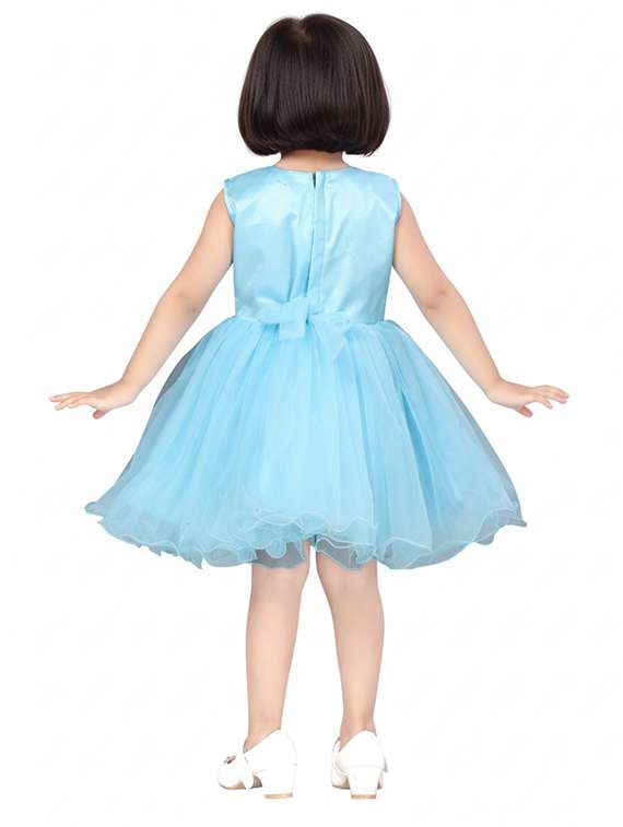 kids solid with work round neck dress - 22280262 -  Standard Image - 4