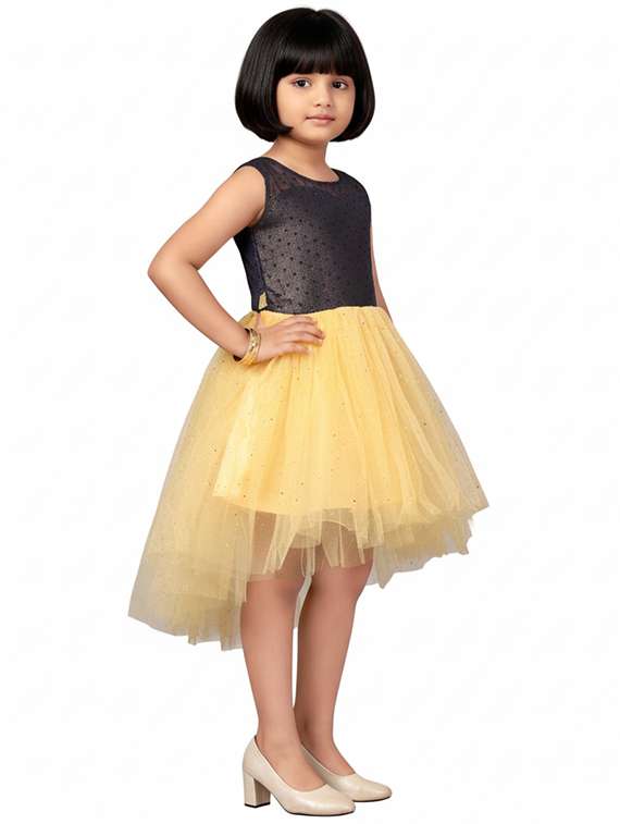 girls self designed sleeveless high low dress - 22280264 -  Standard Image - 1