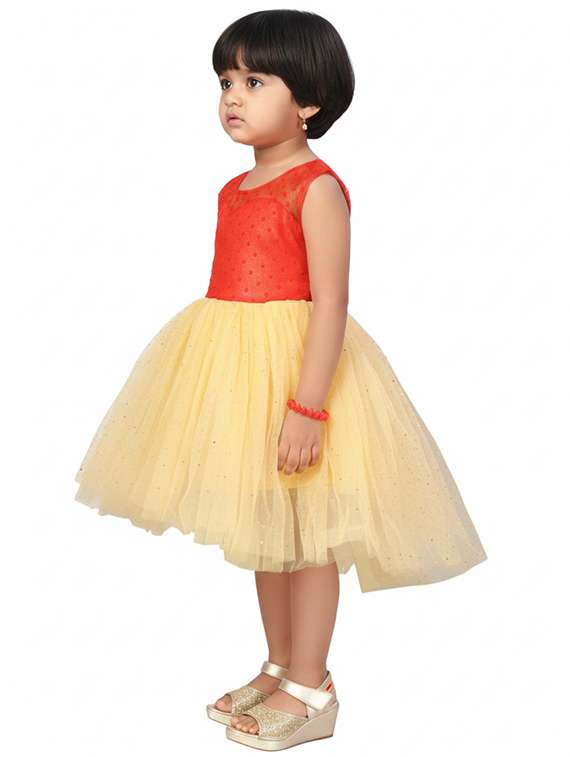 girls self designed sleeveless high low dress - 22280265 -  Standard Image - 1
