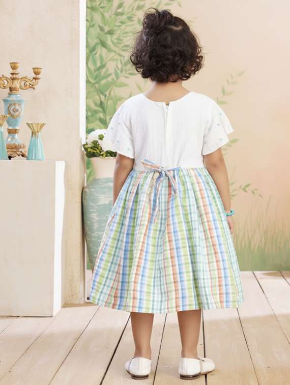 girls checkered round neck dress - 22280266 -  Standard Image - 4