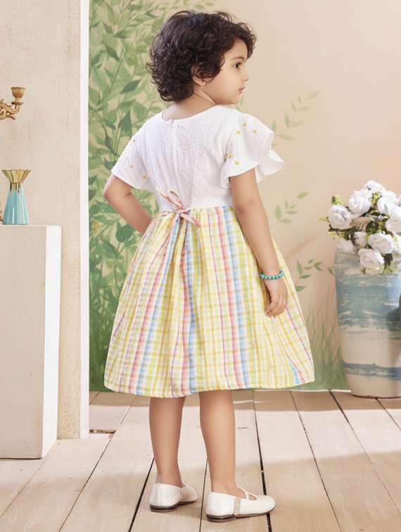 girls checkered round neck dress - 22280269 -  Standard Image - 4