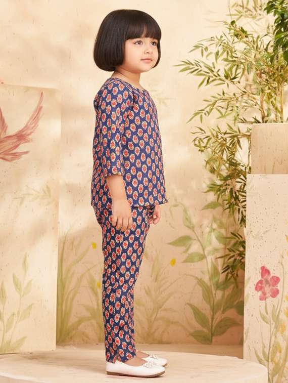 girls printed top & trouser co-ord set - 22280287 -  Standard Image - 1