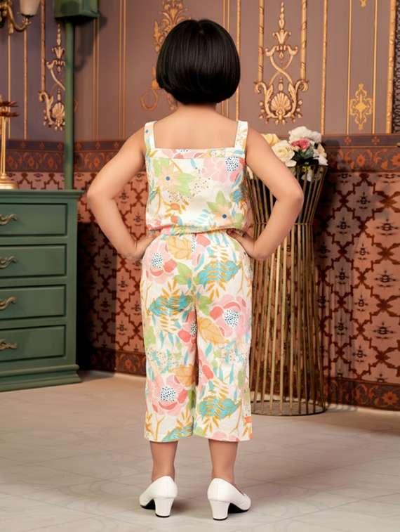 girls printed top & trouser co-ord set - 22280291 -  Standard Image - 4