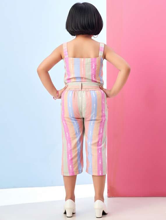 girls colro blocked top & trouser co-ord set - 22280293 -  Standard Image - 4