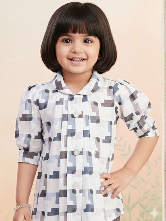 girls printed top & trouser co-ord set - 22280299 -  Standard Image - 1