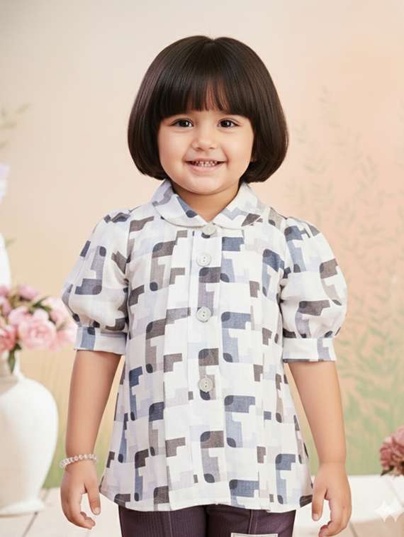 girls printed top & trouser co-ord set - 22280301 -  Standard Image - 1