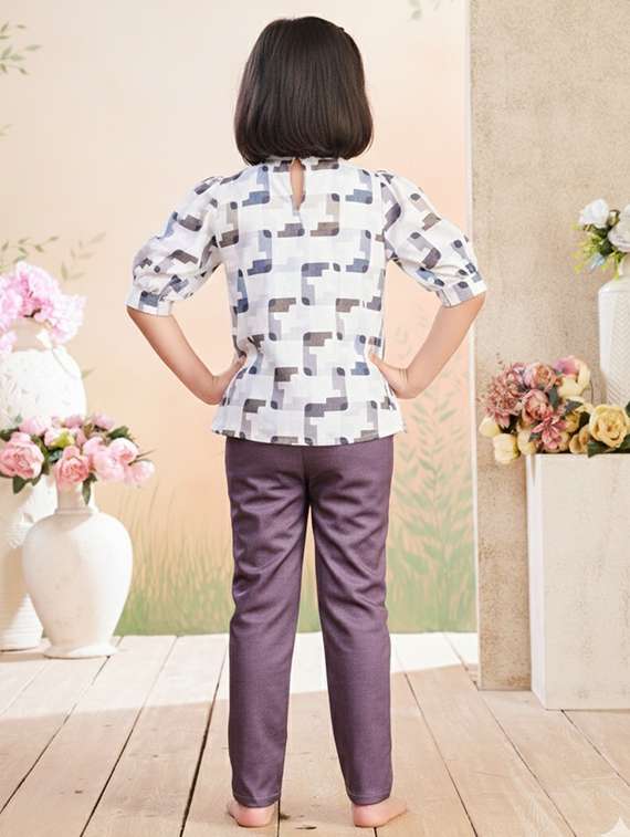 girls printed top & trouser co-ord set - 22280301 -  Standard Image - 4