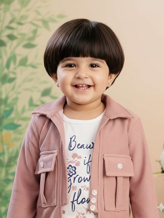 girls printed top and trouser co-ord set - 22280327 -  Standard Image - 1