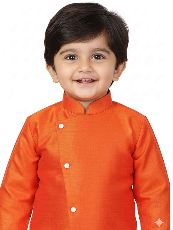 boys solid long sleeve kurta and pyjama set - 22280333 -  Standard Image - 1