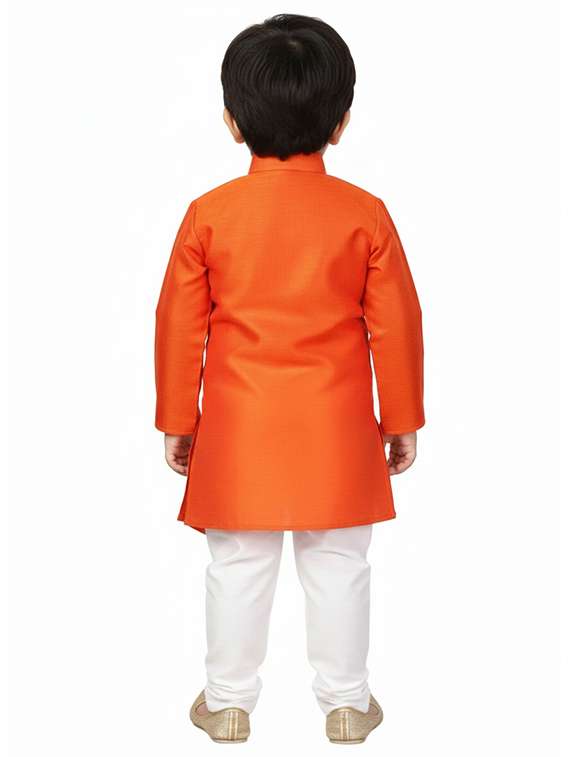 boys solid long sleeve kurta and pyjama set - 22280333 -  Standard Image - 4