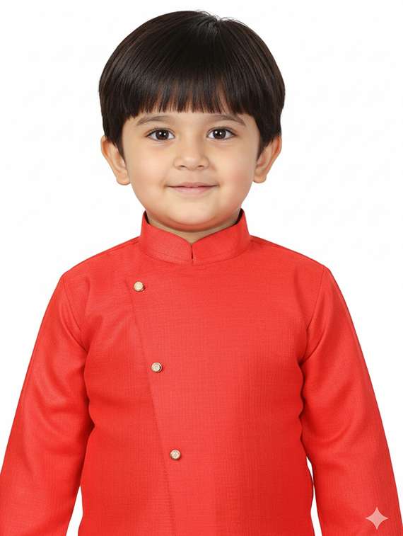 boys solid long sleeve kurta and pyjama set - 22280334 -  Standard Image - 1