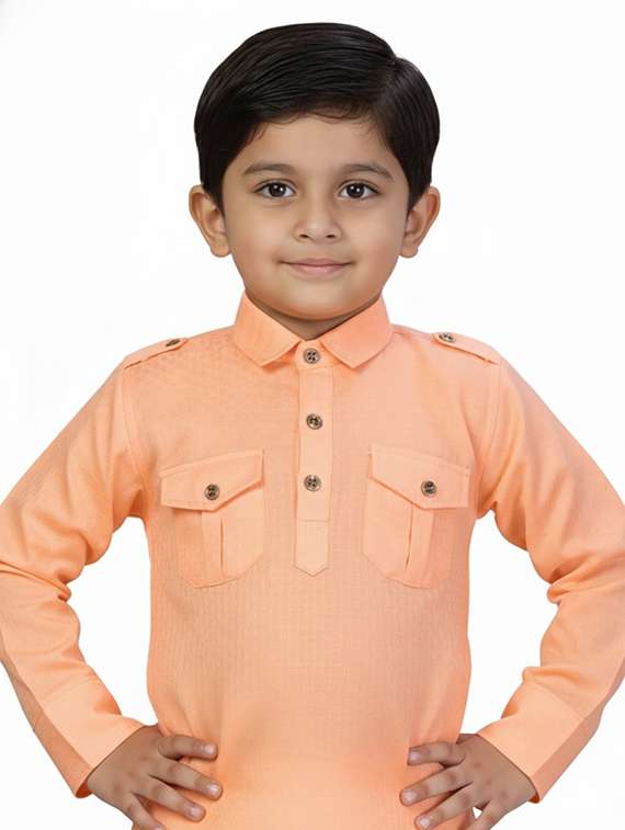 boys solid long sleeve pathani set - 22280335 -  Standard Image - 1