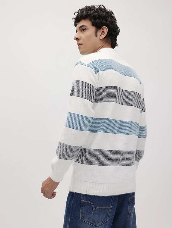 men striped long sleeve regular fit pullover  - 22280337 -  Standard Image - 1