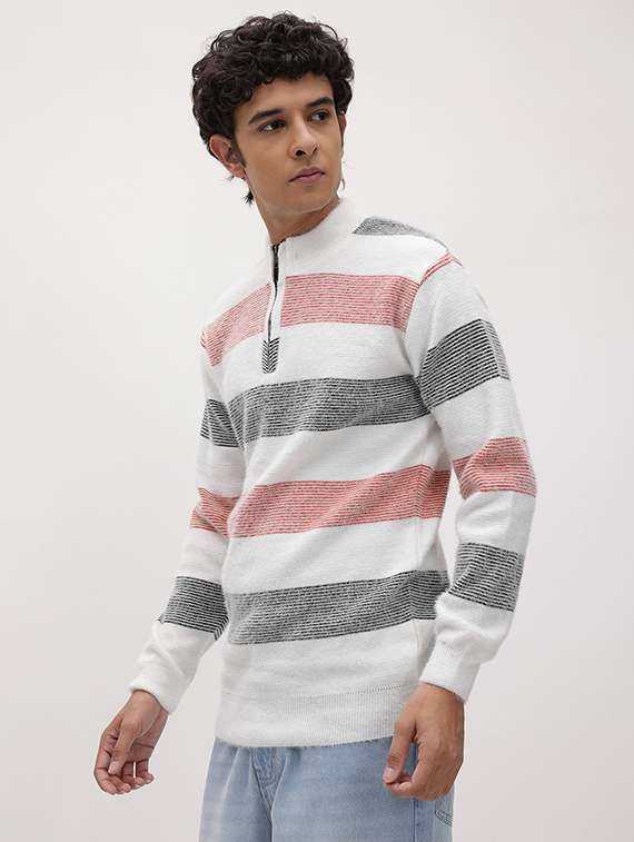 men striped long sleeve regular fit pullover  - 22280338 -  Standard Image - 1