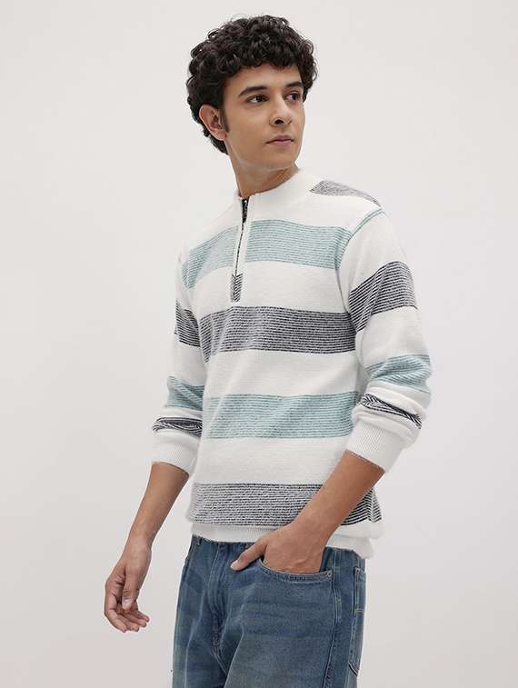 men striped long sleeve regular fit pullover  - 22280339 -  Standard Image - 1