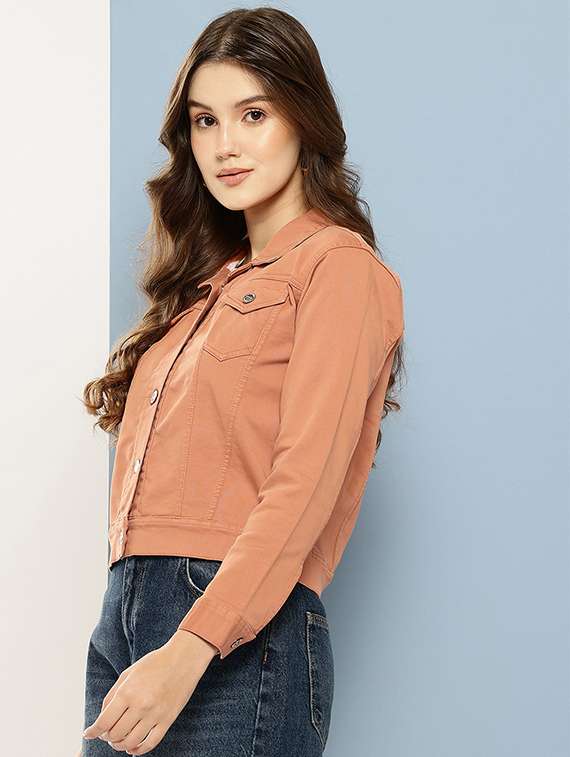women solid long sleeve denim jacket - 22280349 -  Standard Image - 1