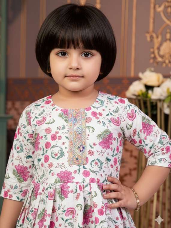 girls printed kurta and salwar with dupatta set - 22280365 -  Standard Image - 4