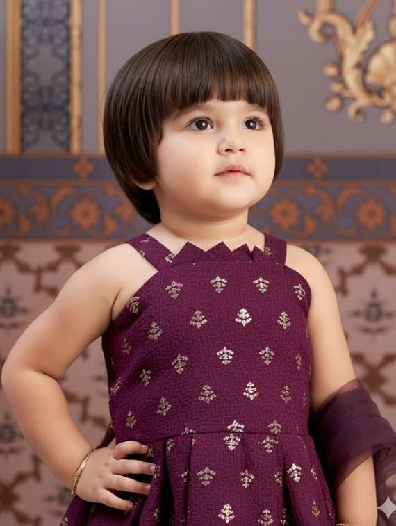 girls printed kurta and sharara with dupatta set - 22280371 -  Standard Image - 1