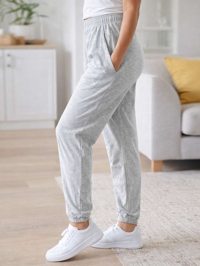 women solid mid rise jogger - 22280391 -  Standard Image - 1