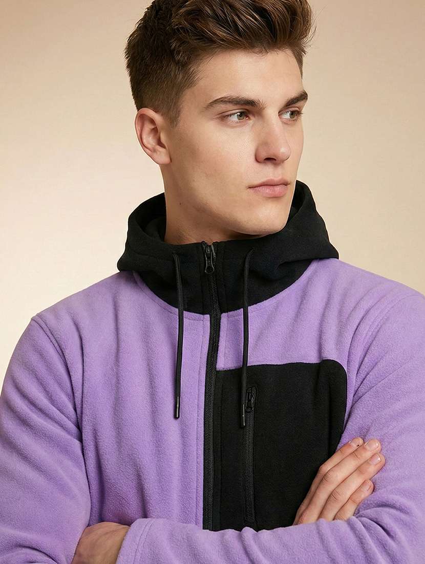 men color block long sleeve regular fit sweatshirt - 22280435 -  Standard Image - 1