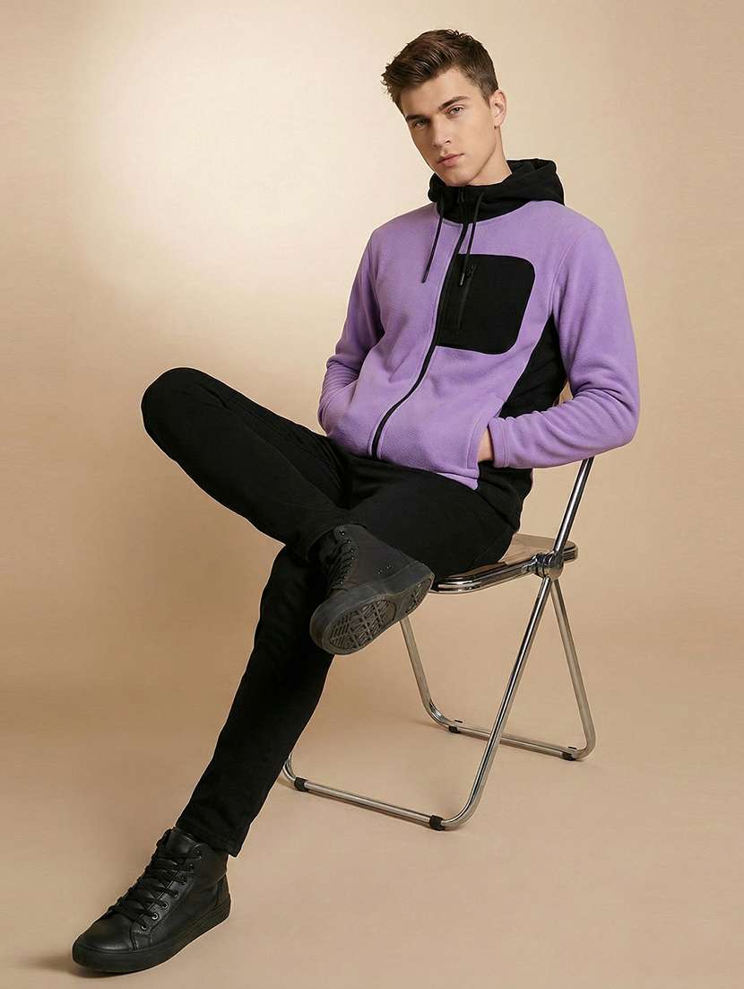 men color block long sleeve regular fit sweatshirt - 22280435 -  Standard Image - 4