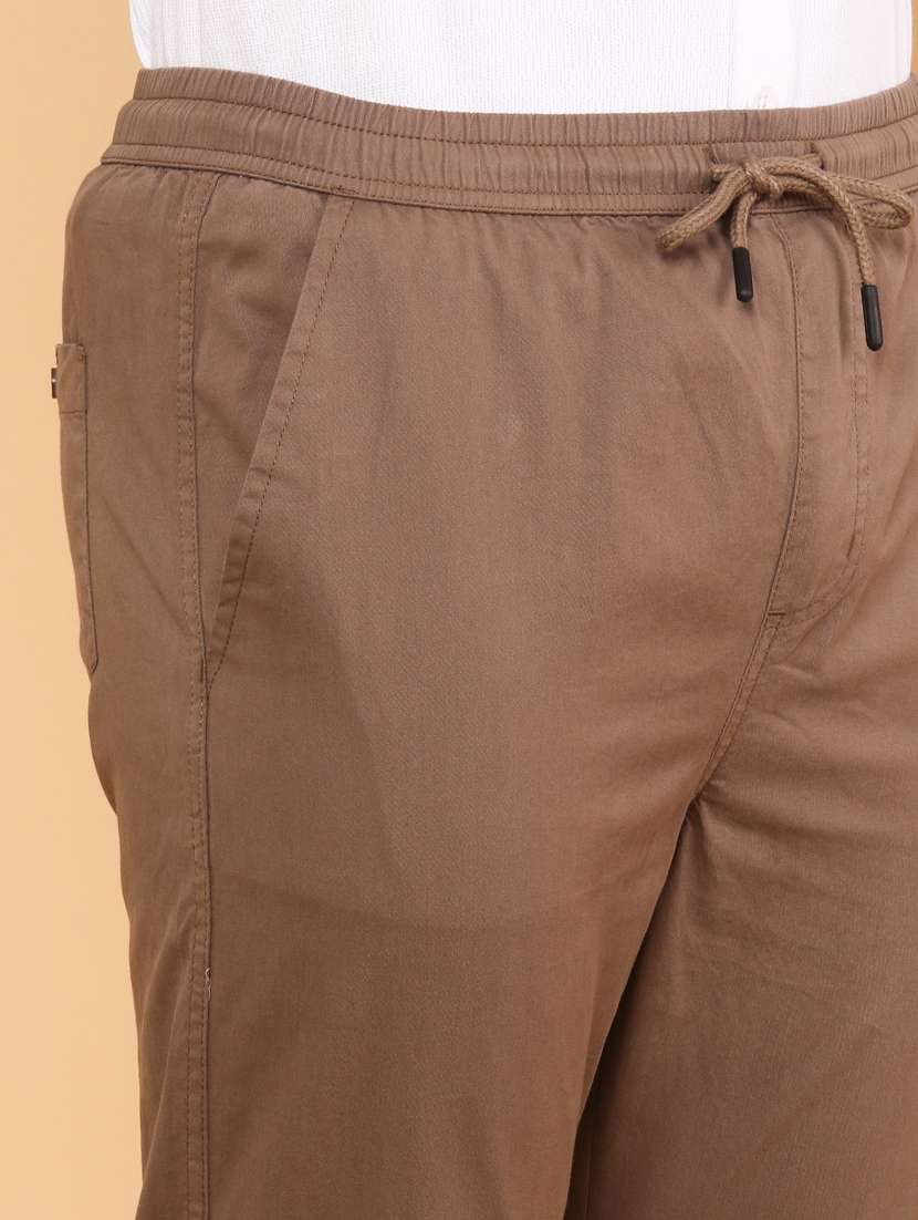 Men Solid Mid Rise Chinos Casual Trouser - 22280482 -  Standard Image - 1