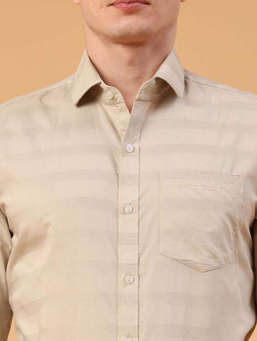 men striped long sleeve slim fit formal shirt - 22280485 -  Standard Image - 1