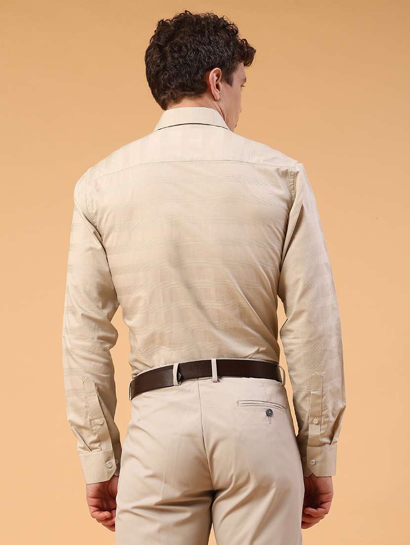 men striped long sleeve slim fit formal shirt - 22280485 -  Standard Image - 4