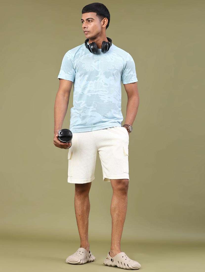 men solid mid rise regular fit cargo shorts - 22280493 -  Standard Image - 4