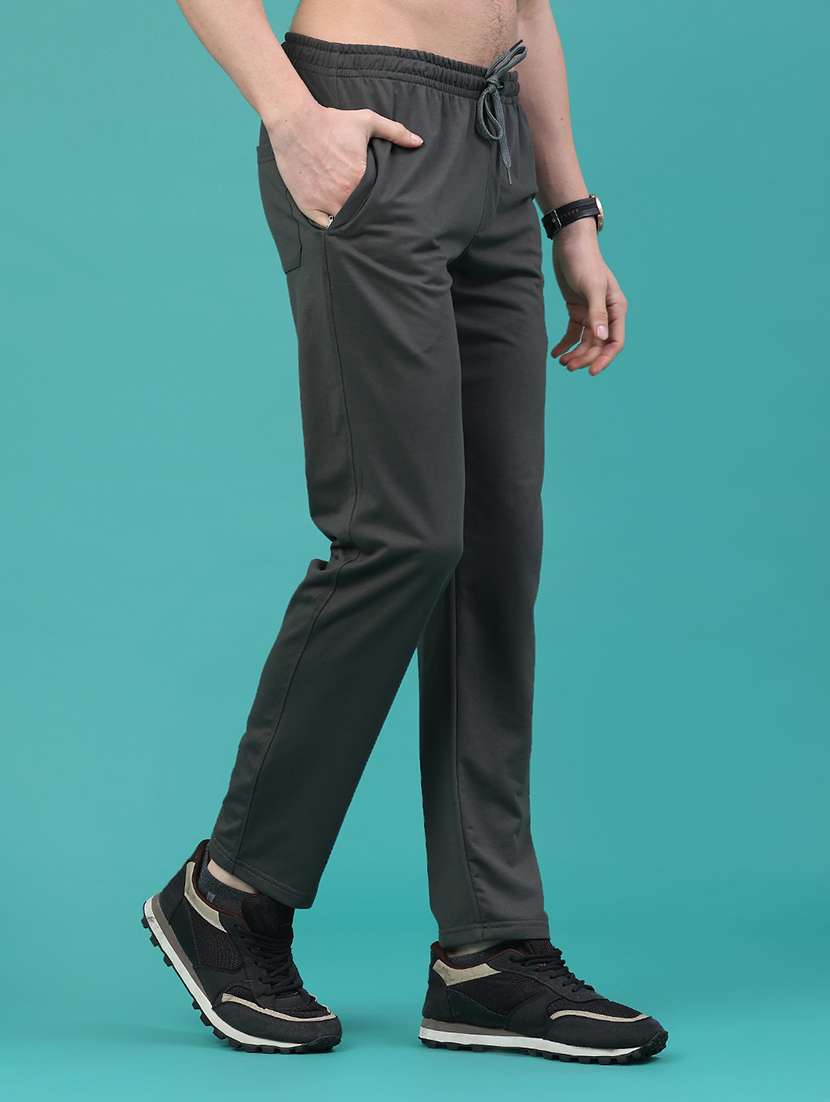 men solid mid rise full length track pant - 22280494 -  Standard Image - 1