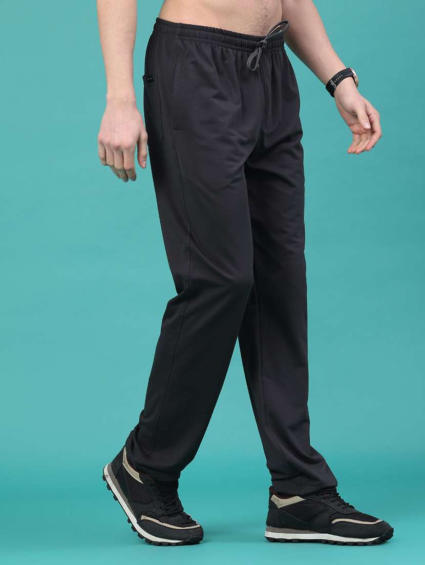 men solid mid rise full length track pant - 22280495 -  Standard Image - 1
