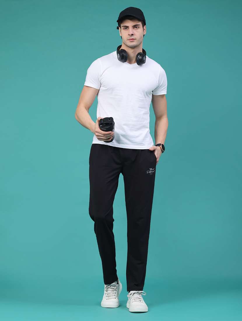 men solid mid rise full length track pant - 22280498 -  Standard Image - 4