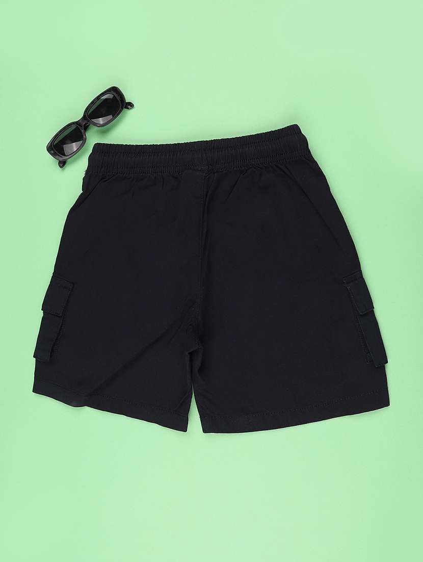 boys solid mid rise regular fit shorts - 22280553 -  Standard Image - 1