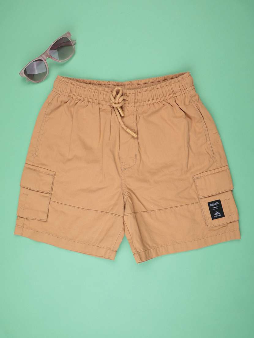 boys solid mid rise regular fit shorts - 22280558 -  Standard Image - 1