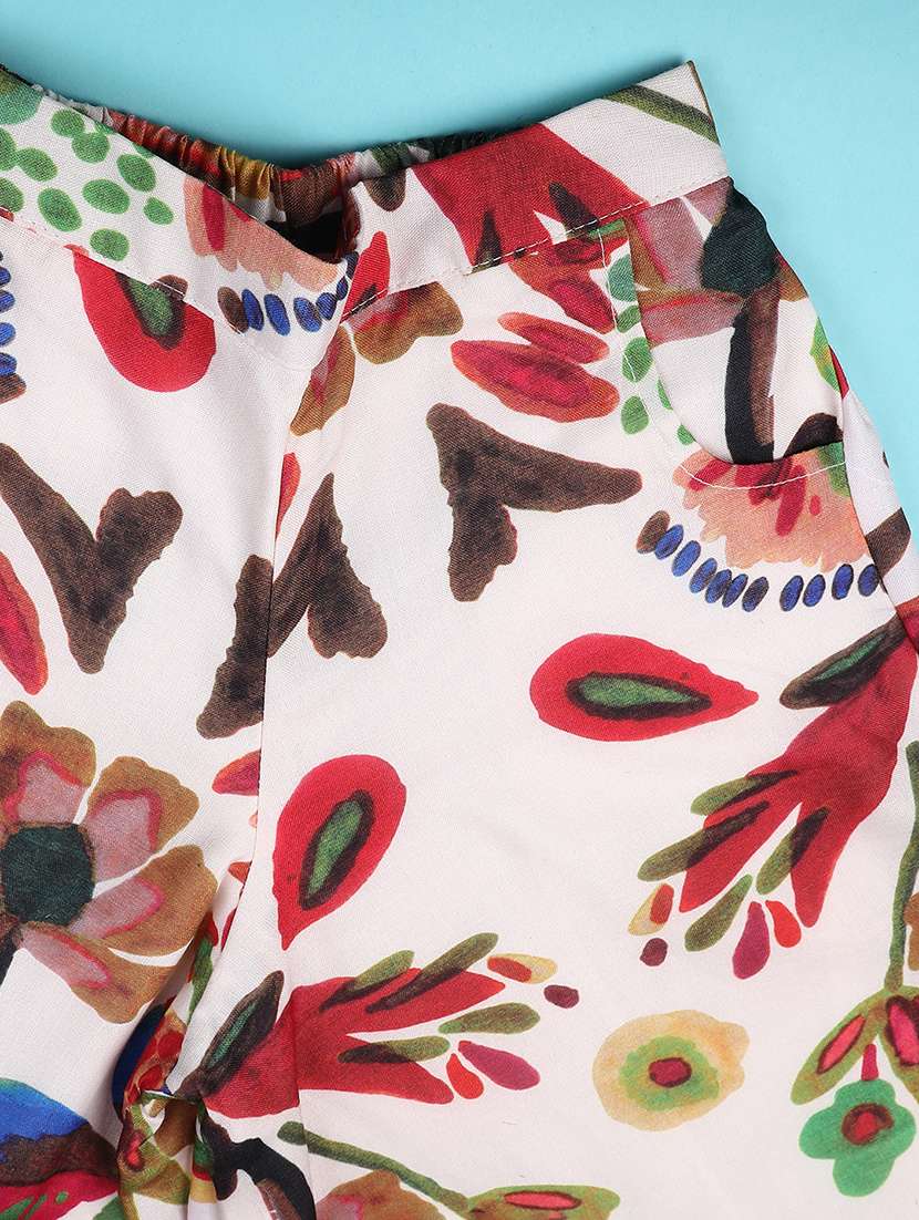 girls self design short sleeve top & trouser co-ord set - 22280598 -  Standard Image - 4