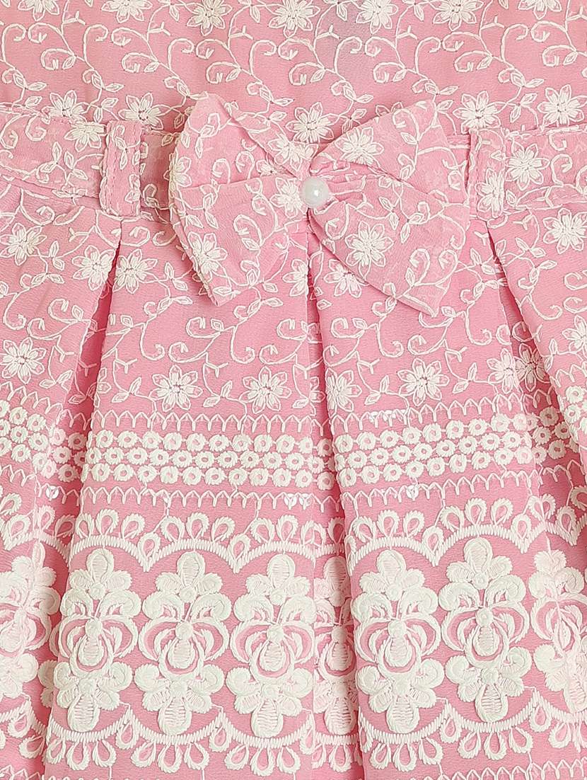 girls embroidered sleeveless fit & flare dress - 22280602 -  Standard Image - 1