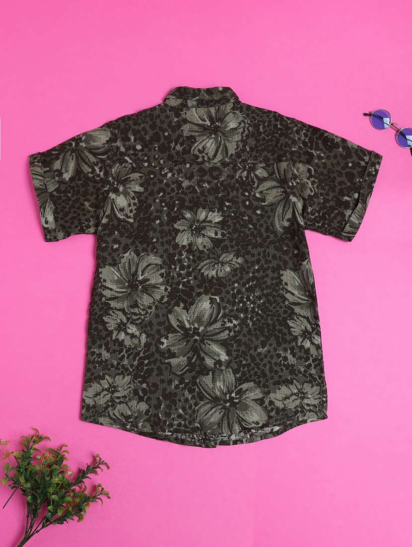 boys printed collared short sleeve shirt - 22280609 -  Standard Image - 1